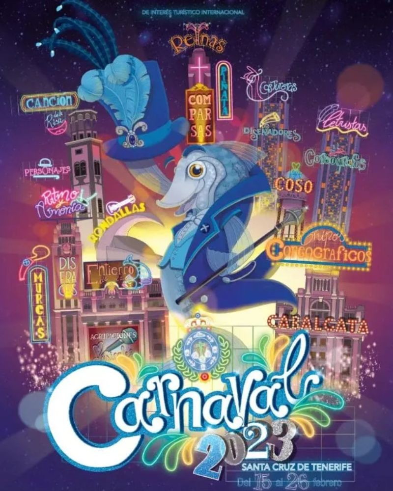 Tenerifei karnevál 2023 posztere